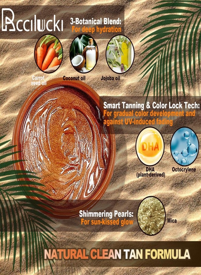Rccilucki Golden Shimmer Tanning Gel-Browning Tan Accelerator-Hydrating Bronze Enhancer with Carrot & Coconut | Tanning Cream for Sun/Tanning Bed Use (5 Fl Oz) - Image 5